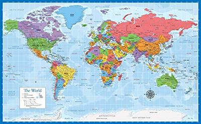 Maps International Giant World Map - Mega-Map Of The World - 46 x 80 - Full  Lamination