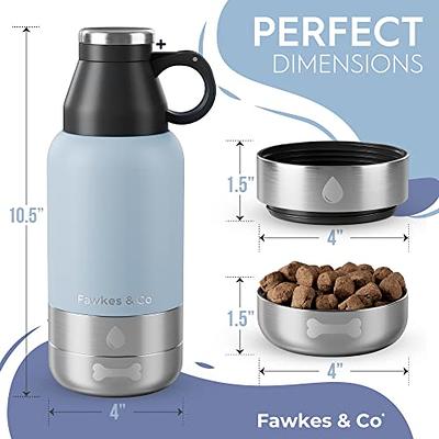 Dog Water Bottle 4 in 1 Portable Pet Water Bowl Dispenser with Dog Whistle,  Pet Travel 10oz (300ML) Water Cup with Food Container, Poop Collection