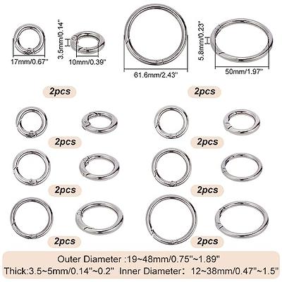 Spring O Rings, 16 Pcs Round Spring Snap Clip Hook 35mm Round Carabiner  Clips