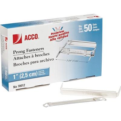 Wholesale Prong Fasteners: Discounts on ACCO® Premium Prong Fastener for  Standard 2-Hole Punch (2 3/4 Centers), Complete Set, 1 Capacity, Box of  50 - Yahoo Shopping