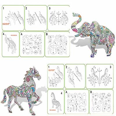 3D Coloring Puzzle for 6 7 Year Old Girl | Fun Art and Craft Kit for Girl  Age 10 | Unicorn Horse Toys for Kid Age 8 9 | DIY Painting Puzzle Set with