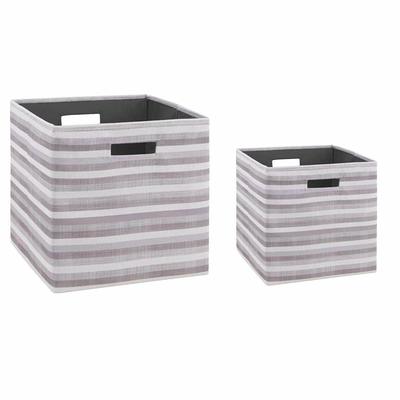 Awekris Large Storage Basket Bin Set [3-Pack] Grey/Tan (Light Blue)