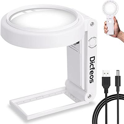 Dicfeos Magnifying Glass with Light for Close Work, Headband Magnifier with  Ligh