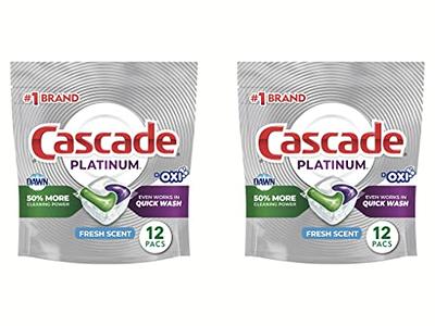 Cascade Platinum Plus ActionPacs Dishwasher Detergent Pods, Fresh, 62 Count