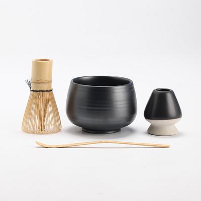 BambooMN Matcha Whisk Starter Set - Chawan Matcha Bowl, Tea Whisk,  Chashaku, Spoon, Matcha Holder, and Bamboo Coaster