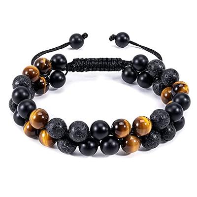 Handmade 4mm Black Lava Beads Healing Bracelet