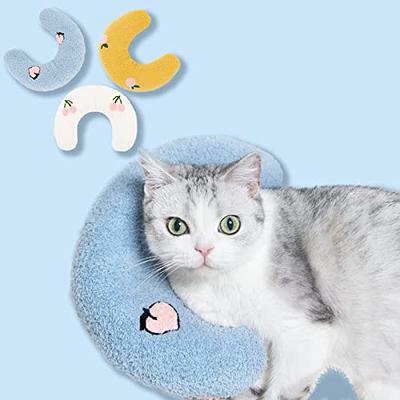 Little Pillow for Cats, Ultra Soft Fluffy Pet Calming Toy Half Donut  Cuddler