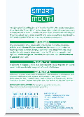 SmartMouth The Original Activated Dual-Solution Oral Breath Rinse  Mouthwash, Single Packs, Fresh Mint, 4 fl oz, 10 count - Yahoo Shopping