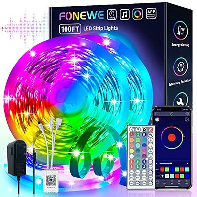 DAYBETTER Led Strip Lights 100ft Smart with App Remote Control, 5050 RGB  for Bedroom, Valentine's Day Home Decoration, Music Sync Color Changing for