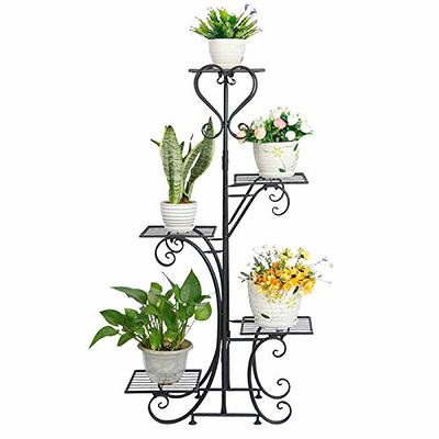 Simple Trending 3 Tier Metal Plant Stand Outdoor Indoor Waterproof,  Stackable Heavy Duty Tall Plant Shelf Flower Pot Holder for Garden, Display  Rack