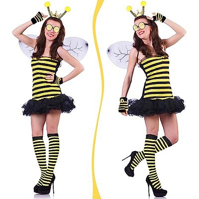 Halloween Women Bee Costume Set Bumble Bee Wings Dress up Knee