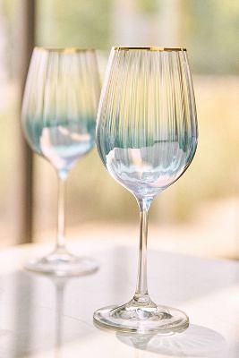 Waterfall Wine Glasses, Set of 4 By Anthropologie in Assorted Size