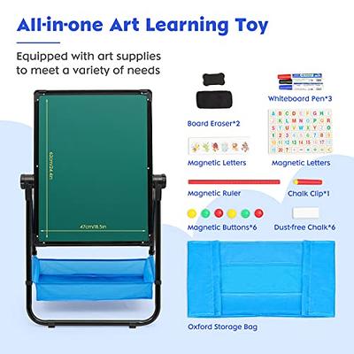 Kids Easel Wooden Whiteboard & Chalkboard Double-Sided Standing Art Easel  for Kids(48.8 inch) - Yahoo Shopping