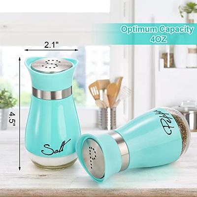 Tebery 4 Ounces Blue Salt and Pepper Shakers Set Stainless Steel & Glass  Spice Dispenser Classic, Refillable Design - Yahoo Shopping