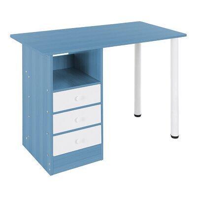 Computer Desk with 3 Drawers, 1 Door and 1 Storage Shelf, Office Desk with Drawers Latitude Run Color: White