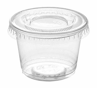 3.25 oz. Plastic Disposable Portion Cups with Lids - Souffle Cups