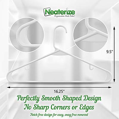 NEATERIZE Velvet Hangers 100 Pack White - Heavy Duty Velvet Clothes Hangers - Non Slip Felt Coat and Suit Hangers for Closet - Lightweight