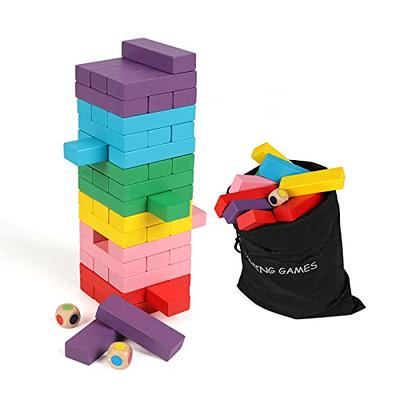 Matty's Toy Stop Wooden Tower Deluxe Stacking Game with Exclusive Storage  Bag