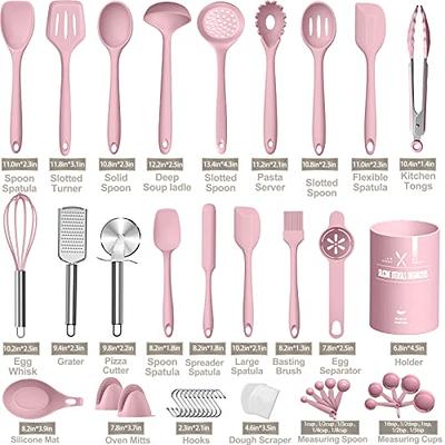 Silicone Cooking Utensils Set Heat Resistant Kitchen Utensils,Turner  Tongs,Spatula,Spoon,Brush,Whisk,Kitchen Utensil Gadgets Tools Set for  Nonstick Cookware,Dishwasher Safe