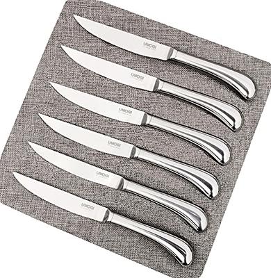 Steak Knives Set of 6, ODERFUN 6 Piece Steak Knives Sharp and Serrated  Steak Knife, Full Tang and Ergonomic Handle, 4.5 Inch German Stainless  Steel Steak Knife Set with Gift Box - Yahoo Shopping