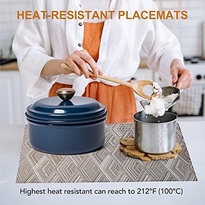 Placemats, Leather Placemats Set of 6, Heat Resistant Table Mats, Non-Slip  Stain Resistant Kitchen Table Place Mats, PU Dining Place Mats for Indoor 