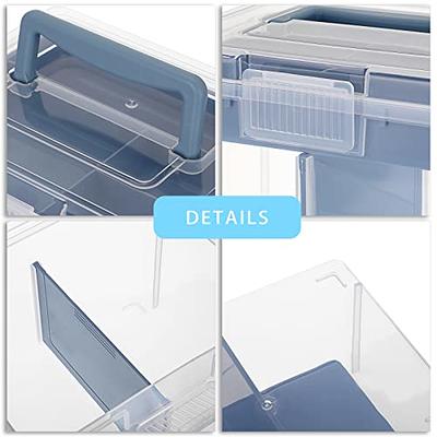 BTSKY 2 Layer Clear Plastic Dividing Storage Box with Removable