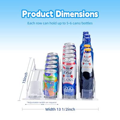 Drink Dispenser for Fridge, Number-one Soda Organizer for Refrigerator with  Automatic Pusher Glide, Width Ajustable Soda Can Organizer for Beer, Pop