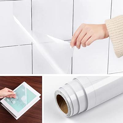 Clear Contact Paper,Clear Wall Protector Contact Paper,Door Protector from  Dog Scratching,Waterproof and Oilproof Clear Contact Paper Roll,Use as Book