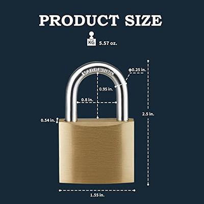 Guliffen Solid Brass Padlock with Key with 1-9/16 in. (40 mm) Wide