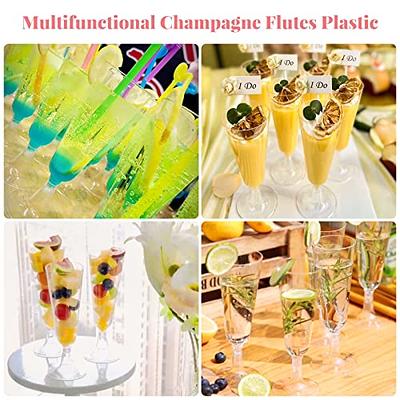 Munfix 100 Pack Plastic Champagne Flutes 5 Oz Clear Plastic Toasting  Glasses Disposable Wedding Thanksgiving Party Cocktail Cups