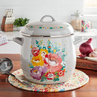 The Pioneer Woman Sweet Romance 12-Quart Enamel on Steel Stock Pot, Gray -  Yahoo Shopping