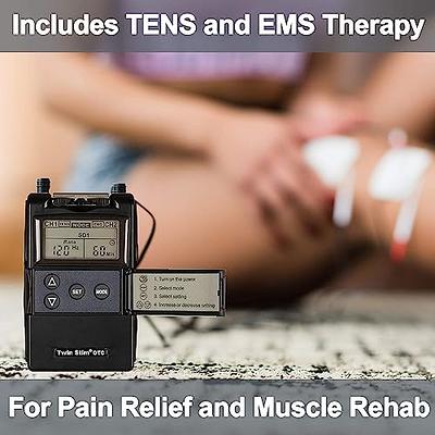 Tens Unit Muscle Stimulator 24 Massage Mode Tens EMS Machine Device  Touchscreen Massager Intensity Deep Tissue Shoulder Pain Relief Sciatica  Tendonitis Plantar Fasciitis