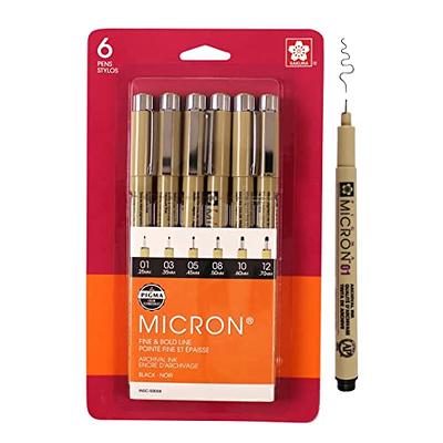 SAKURA Pigma Micron Fineliner Pens - Archival Black Ink Pens - Pens for  Writing, Drawing, or Journaling - Assorted Point Sizes - 10 Pack - Yahoo  Shopping