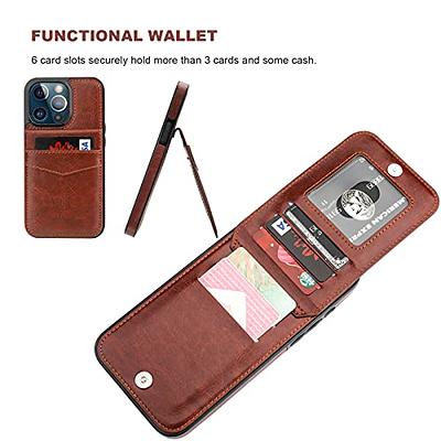 KIHUWEY Compatible with iPhone 14 Pro Max Case Wallet with Credit Card  Holder, Flip Premium Leather Magnetic Clasp Kickstand Heavy Duty Protective