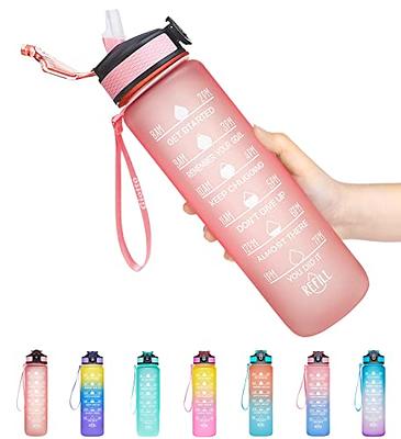 32oz Leakproof BPA Free Drinking Water Bottle with Time Marker & Straw To  Ensure You Drink Enough Water Throughout The Day for Fitness and Outdoor