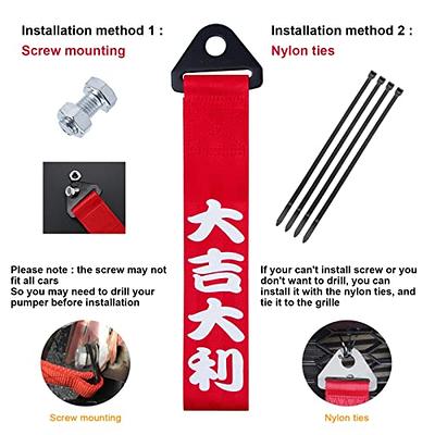 Xotic Tech Tow Strap JDM Sports Red Racing Tow Strap Car Modification  Decorative Trailer Belt Personalized with Chinese Slogan Fit for Rear Front  Bumper (Good Luck/Turbo Charged) - Yahoo Shopping