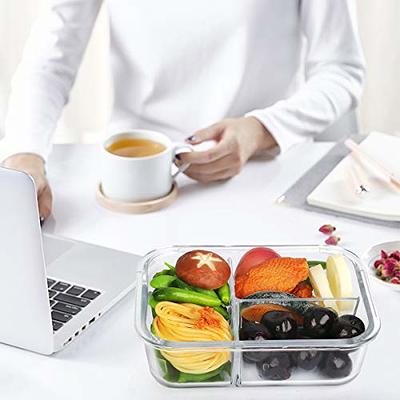 5-Pack, 36 Oz]Glass Meal Prep Containers 3 Compartment with Lids, BPA-Free Food  Storage Glass Lunch Containers Bento Box for Microwave, Oven, Freezer,  Dishwasher 