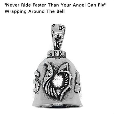 ALEOED Never Ride Faster Than Your Angel Can Fly Lucky Bell Angel Wing  Knight Bell Letters Keychain Motorcycle Bike Riding Guardian Bell Key Ring  - Yahoo Shopping