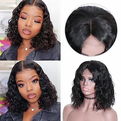 Water Wave Short Bob Wigs Natural Looking Short Wigs Bob Lace Wig -Alipearl  Hair