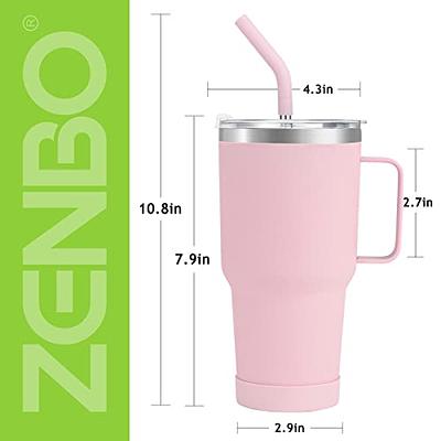 Zenbo 40 oz Tumbler with Handle and Straw Lid | Insulated Cup Reusable  Large Tumbler Fit Cupholder,Leak Proof,Dishwasher Safe