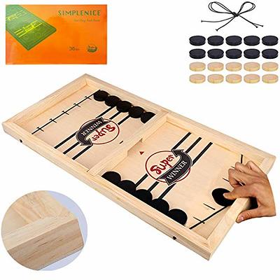  Sling Puck Game, Chess Game Set, Fast Sling Puck Game with  Chess Game, 2 in 1 Board Game Set, Large Size 22.7 in x 12.5 in, Wooden  Hockey Table Game : Toys & Games