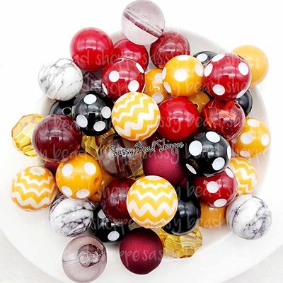 20mm beads, Red Beads Variety Pack, Bubblegum beads wholesale, Chunky  beads, Bubble gum beads, Beads in Bulk, Red bead mix