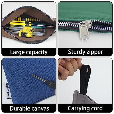 Small Zippered Pouches/Canvas Tool Pouch with Zipper,Utility Organization  Tote Bags, Heavy Duty Metal Zipper