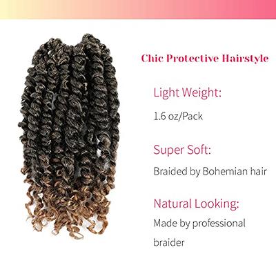 BOHOBABE Short Bohemian Box Braids Crochet Hair with Curly Ends 12