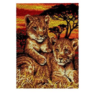 ROCKY&CHAO DIY Latch Hook Rug Kit for Kids & Adults - Cross Stitch Carpet  Making Crochet Embroidery Needlework Crafts - Home Decor Project - 50X38CM  - Lion - Yahoo Shopping