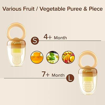 Thyseed Baby Fruit Feeder with Pouch Silicone Infant Solid Food Vegetable  Purees Feeding Feeders for Babies Boy Girl Brown 4+ and 7+ Months Set -  Yahoo Shopping