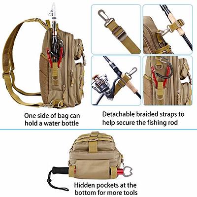 PLUSINNO Water-resistant Large Storage Fishing Tackle Bag with Rod