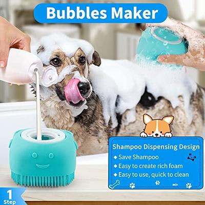 Dog Bath Brush - Soft Silicone Dog Shampoo Brush, Pet Grooming Bath Massage  Brush Shampoo Dispenser, Dog Shower Pet Bath Brush, Dog Brush Long Short