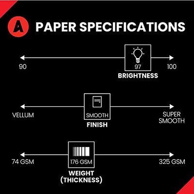 Accent Opaque White 8.5” x 11” Cardstock Paper, 65lb, 176gsm – 250 Sheets  (1 Ream) – Premium Medium Weight Smooth Cardstock, Printer Paper for  Invitations, Menus, Business Cards – 188560R - Yahoo Shopping