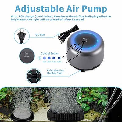 AQQA Air Pump Aquarium Silent Aquarium Aerator Pump 2 Outlets Fish